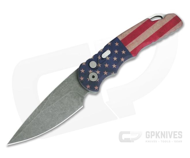 Protech Tactical Response TR-5 Exclusive Acid Washed S35VN Automatic T501-AW-FLAG - PT-T501-AW-FLAG