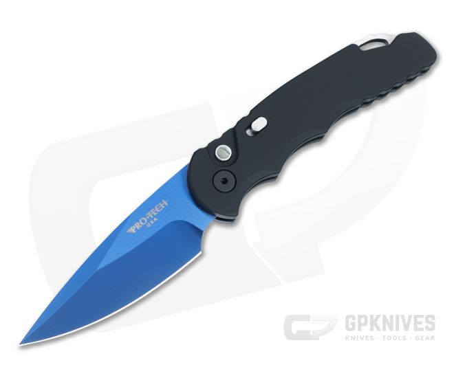 Protech TR-5 Sapphire Blue Automatic Black Aluminum Handle T503-SB - PT-T503-SB