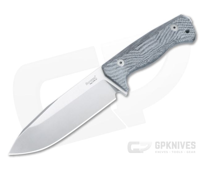 LionSteel T6 Fixed Blade Monolithic Black Micarta Handle Satin CPM-3V Drop Point - LS-T6-3V-CVB