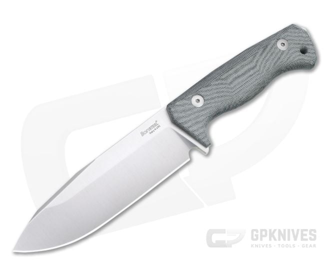 LionSteel T6 Satin K490 Black Canvas Micarta Fixed Blade Knife For