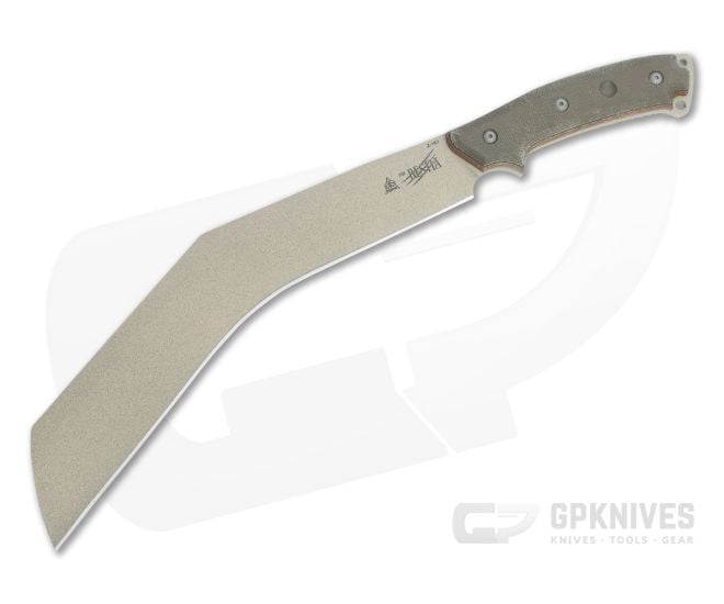 TOPS Knives Bestia Chopper Tactical Stone 1095 Canvas Micarta Fixed Blade - TP-TBST-01