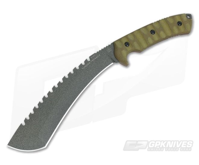 TOPS Knives Tundra Trekker Rocky Mountain Tread Green Canvas Micarta Tactical Stone Fixed Blade - TP-TDTK-01-RMT