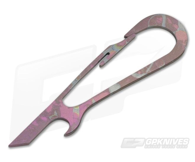 SK Knives Large DeCAPitator Pink/Grey Titanium Bottle Opener - CU-TIDCP29
