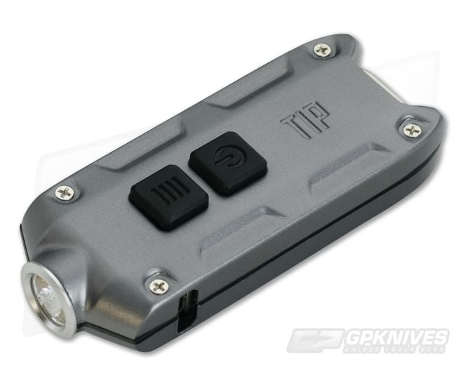 NiteCore TIP Gray 360 Lumen Micro-USB Rechargeable Keychain Flashlight - NC-TIP-GY