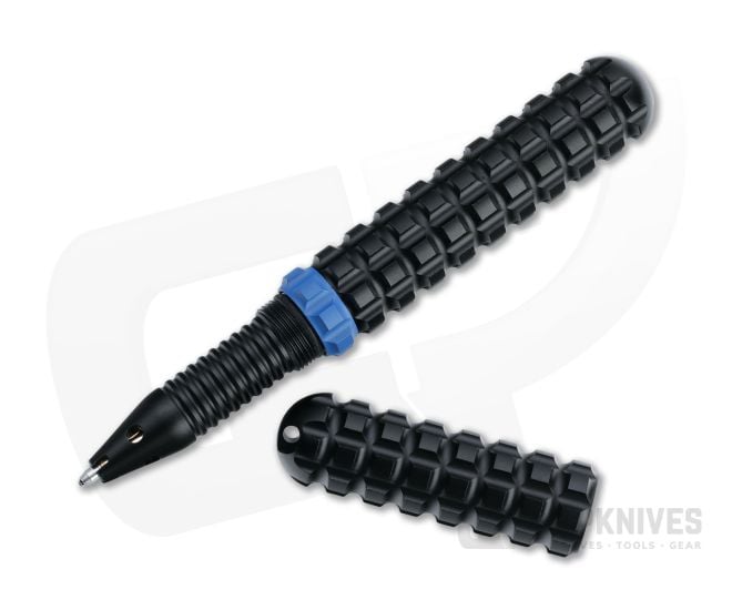 Audacious Concept Tenax Pen Blue Ring Black Aluminum EDC Ink Pen TNX-ALU-BLU - AC-TNX-ALU-BLU