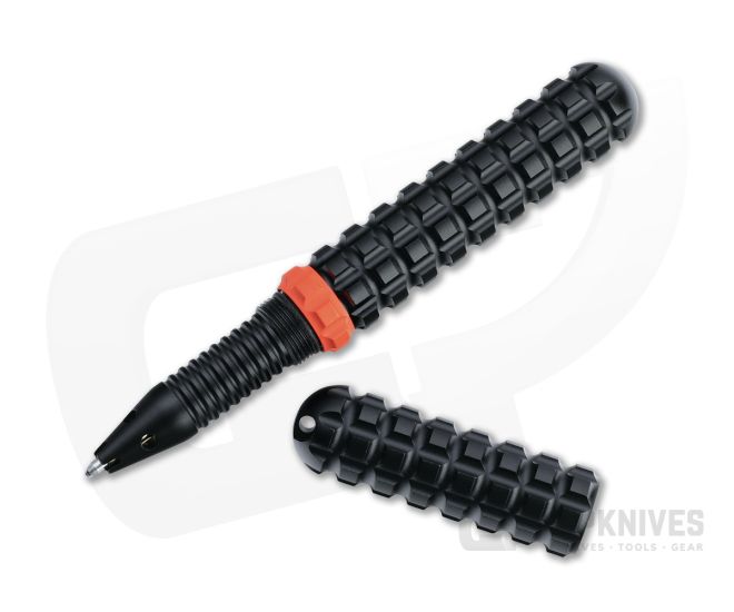 Audacious Concept Tenax Pen Orange Ring Black Aluminum EDC Ink Pen TNX-ALU-ORG - AC-TNX-ALU-ORG