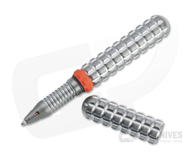 Audacious Concept Tenax Pen Orange Ring Stonewashed Titanium EDC Ink Pen TNX-TIT-STW-ORG - AC-TNX-TIT-STW-ORG