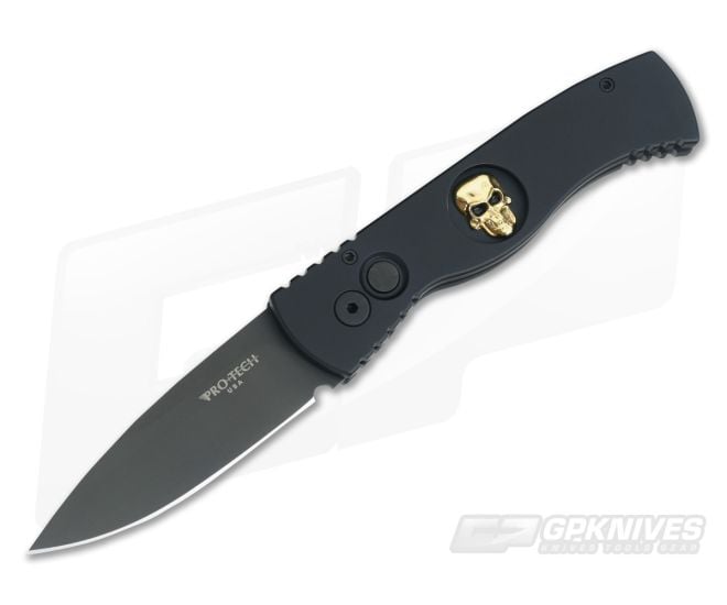 Protech Tactical Response TR-2 Limited Gold Shaw Skull Inlay Automatic TR-2.66 - PT-TR-2.66