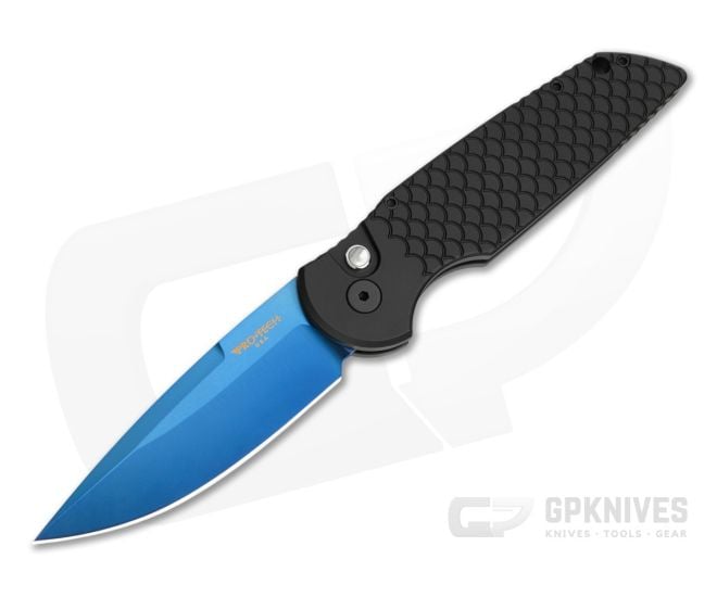 Protech Tactical Response 3 X1 Black Fish Scale Aluminum 154CM Sapphire Blue PVD Automatic Knife (3.50" Blade) TR-3-X1-SB - PT-TR-3-X1-SB