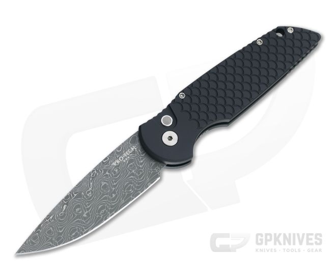 Protech Tactical Response 3 Vines & Roses Damascus Black Fish Scale Automatic TR-3-X1 - PT-TR-3-X1