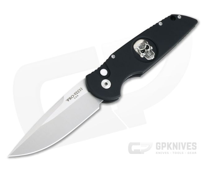 Protech Tactical Response TR-3 Silver Shaw Skull Limited Edition Satin 154CM Automatic TR-3.71 - PT-TR-3.71