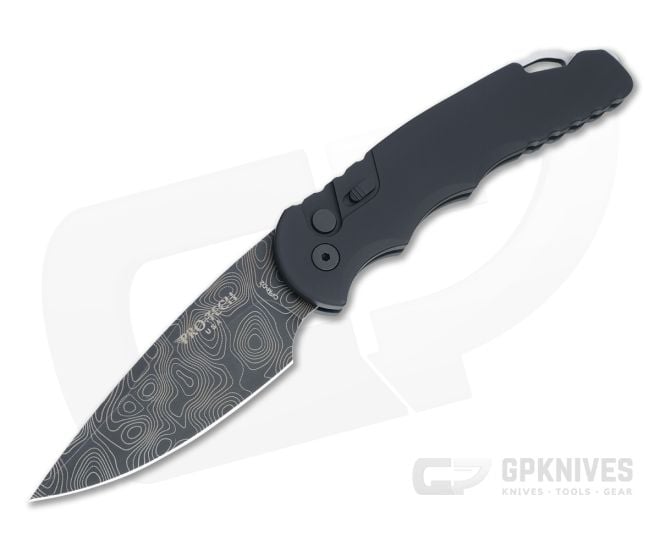 Protech Tactical Response 4 Limited Topographic DLC CPM-D2 Black Aluminum Automatic TR-4-D2-01 - PT-TR-4-D2-01