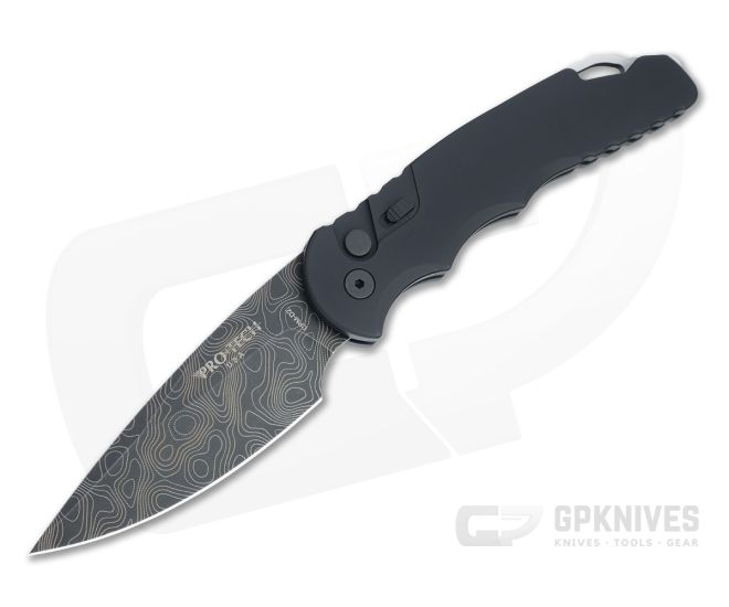 Protech Tactical Response 4 Limited Topographic DLC CPM-D2 Black Aluminum Automatic TR-4-D2-02 - PT-TR-4-D2-02
