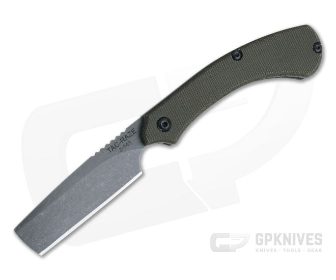 TOPS Tac-Raze 2 Straight Razor Green Canvas Micarta Friction Folding Knife TRAZ-02 - TP-TRAZ-02