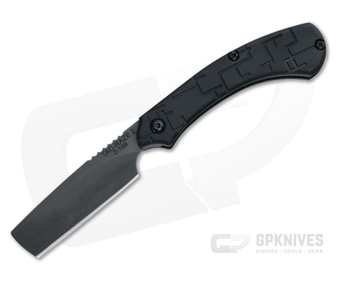 TOPS Tac-Raze Straight Razor Black G10 Friction Folding Knife TRAZ-03 - TP-TRAZ-03