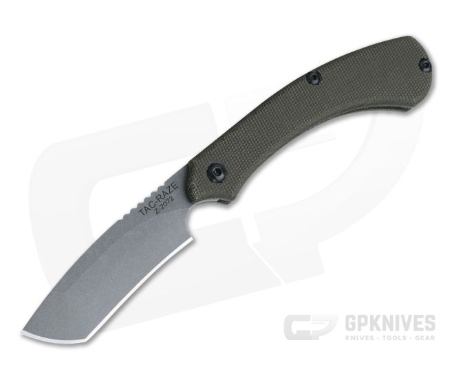 TOPS Tac-Raze Recurve Tanto Green Canvas Micarta Friction Folding Knife TRAZ-04 - TP-TRAZ-04