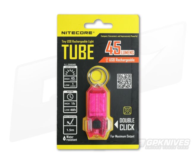 NiteCore Tube USB Rechargebale Keychain Light Pink - NC-TUBE-PINK