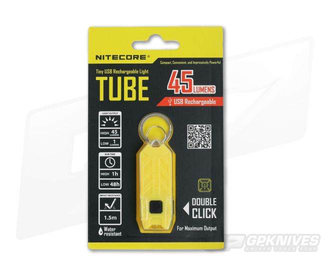 NiteCore Tube USB Rechargebale Keychain Light Lemon Yellow - NC-TUBEL