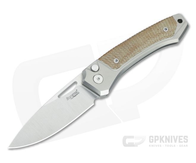LionSteel Twain Gray Titanium & Natural Micarta - LS-TW-GY-CVN