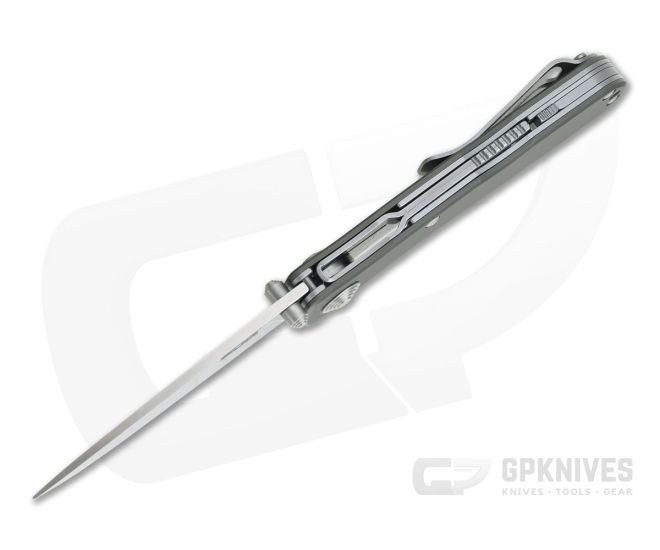 SOG Twitch II Satin AUS-8 Gray Aluminum Back Lock Assisted Gentleman's Folder TWI8-BX - SOG-TWI8-BX