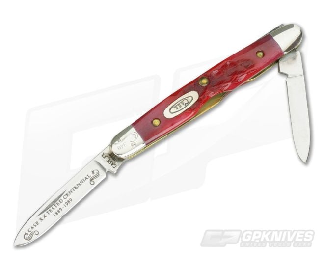 Case 1-Dot 1989 Centennial Shadow Senator Pen Red Bone - Mint - CA-V271