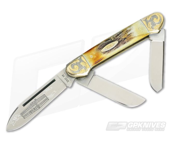 Case XX U.S.A. 10 Dot (1980) Stag Anniversary Gunboat Engraved (5000 Made) - Near Mint - CA-V422