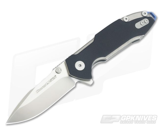 Viper Storm Satin M390 Black G10 Flipper Hinderer M.B.S. V5954GB - VK-V5954GB