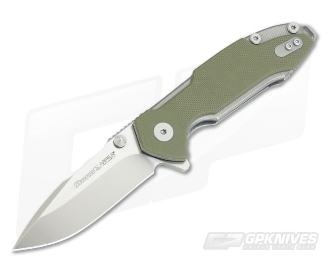 Viper Storm Satin M390 Green G10 Flipper Hinderer M.B.S. V5954GG - VK-V5954GG