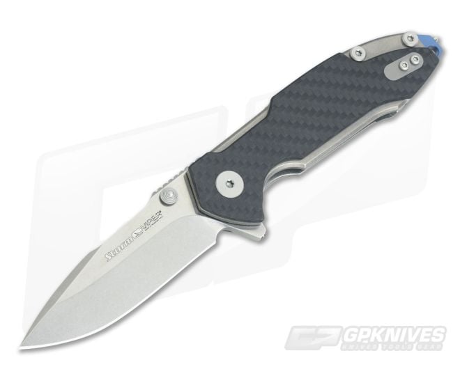 Viper Storm Stonewashed M390 Carbon Fiber Flipper Hinderer M.B.S. V5956FC - VK-V5956FC