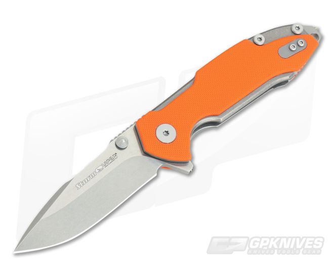 Viper Storm Stonewashed M390 Orange G10 Flipper Hinderer M.B.S. V5956GO - VK-V5956GO