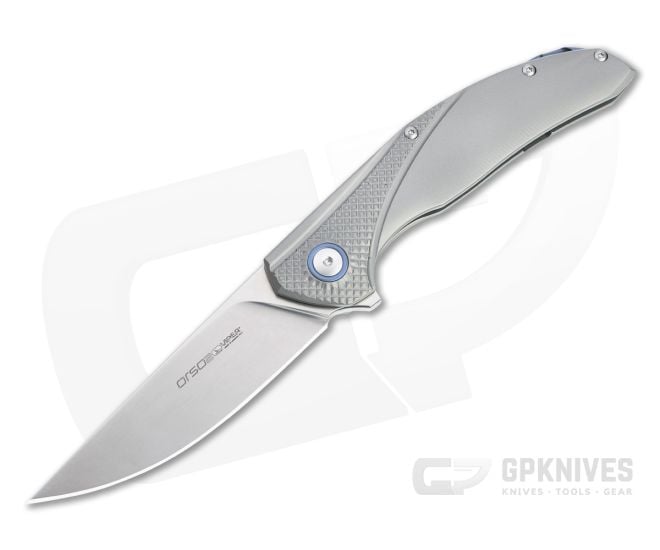 Viper x Anso Orso 2 Flipper Satin LO-QPM 20-4 Stonewashed 3D Titanium Folder V5996TI3D - VK-V5996TI3D