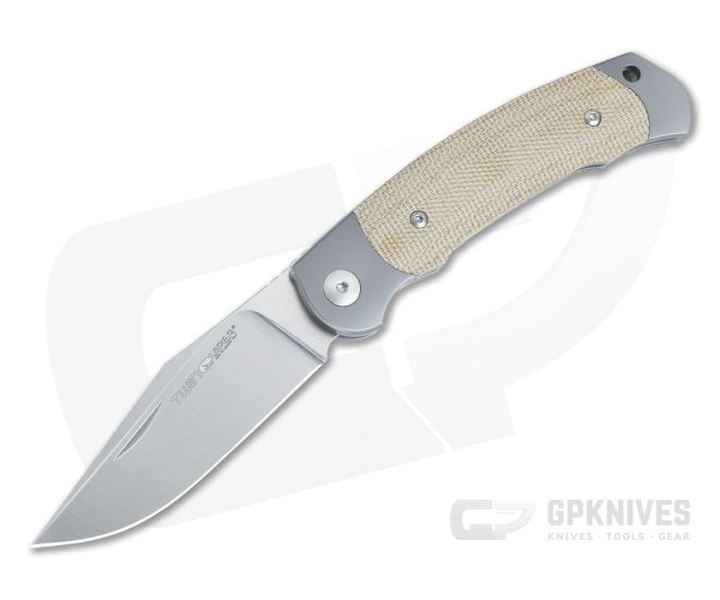 Viper Twin Satin M390 Natural Canvas Micarta Titanium Bolsters Slip Joint Knife V6002CN - VK-V6002CN