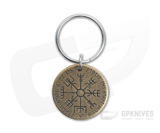 Shire Post Mint Vegvisir Norse Compass Bronze Keychain - SPM-VEG-BZ-K