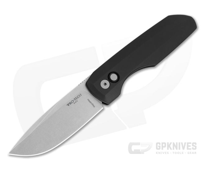 Protech Vero Synapse 2 Black Aluminum MagnaMax Stonewash Automatic Knife (3.50" Blade) VERO2101 MM - PT-VERO2101-MM
