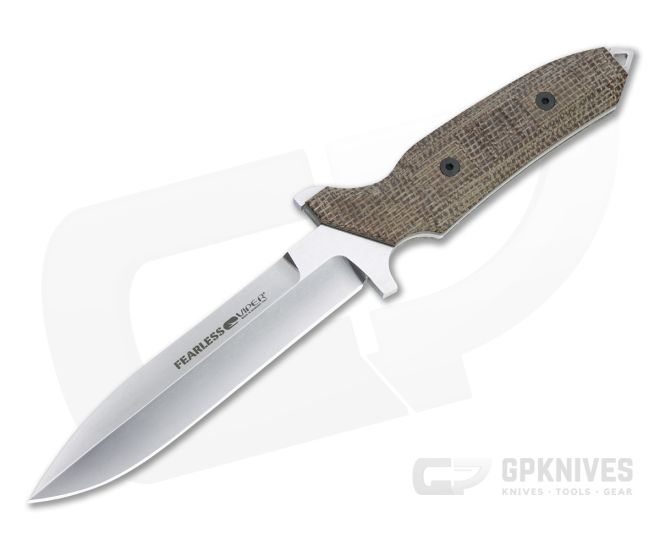Viper Rumici Fearless Stonewashed Sleipner Brown Burlap Micarta Fixed Blade VT4018CM - VK-VT4018CM