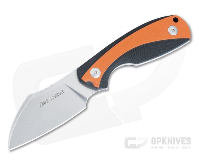 Viper Knives Vox Lille 2 Stonewashed Elmax Sheepsfoot Black And Orange Fixed Blade VT4024GBO - VK-VT4024GBO