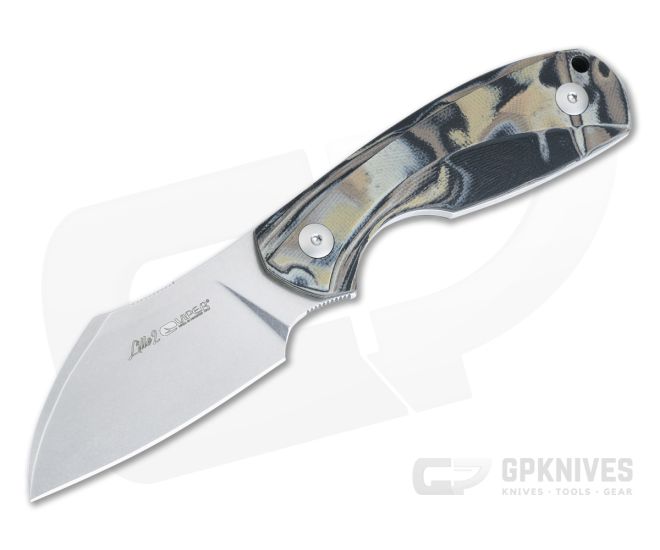 Viper Knives Vox Lille 2 Stonewashed Elmax Sheepsfoot Tan Burl G10 Fixed Blade VT4024GBU - VK-VT4024GBU