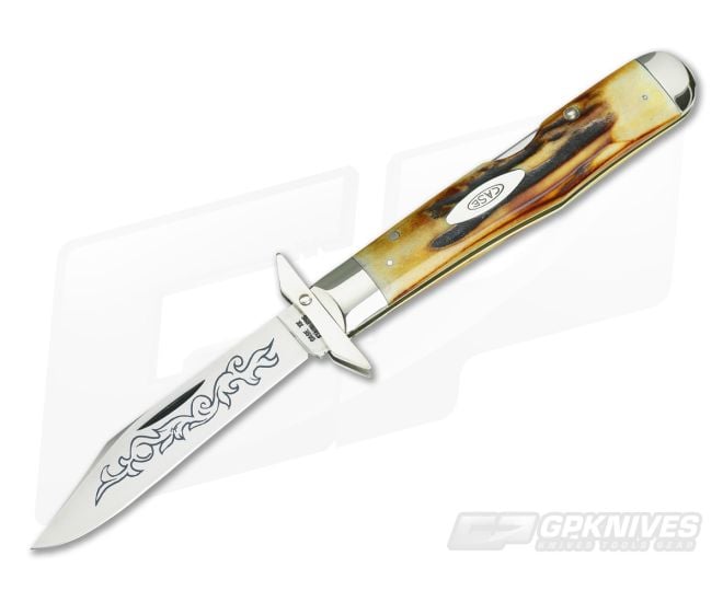 Case 1977 Blue Scroll Stag Cheetah