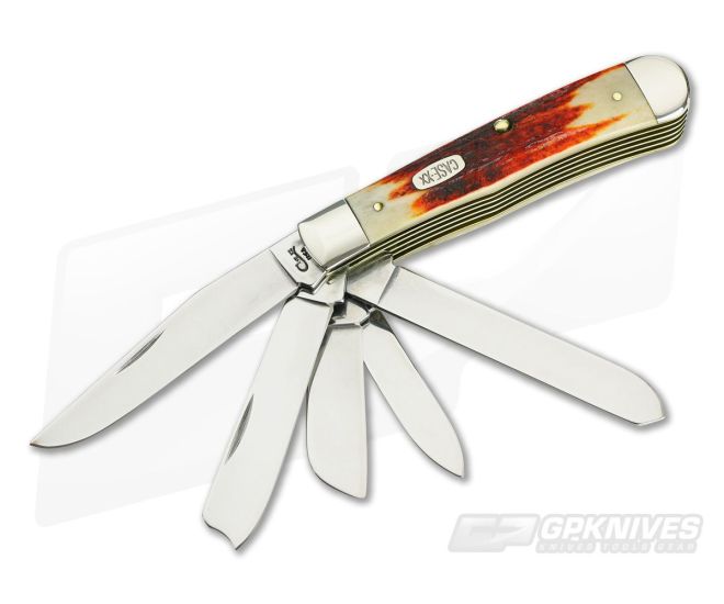 Case 1996 5 Blade Red Stag Trapper Red VX153 - CA-VX153