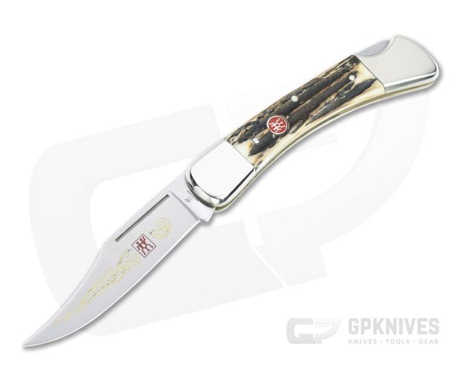 Zwilling J.A. Henckels Cutlery Vintage Stag Lockback Folder - HN-VX198