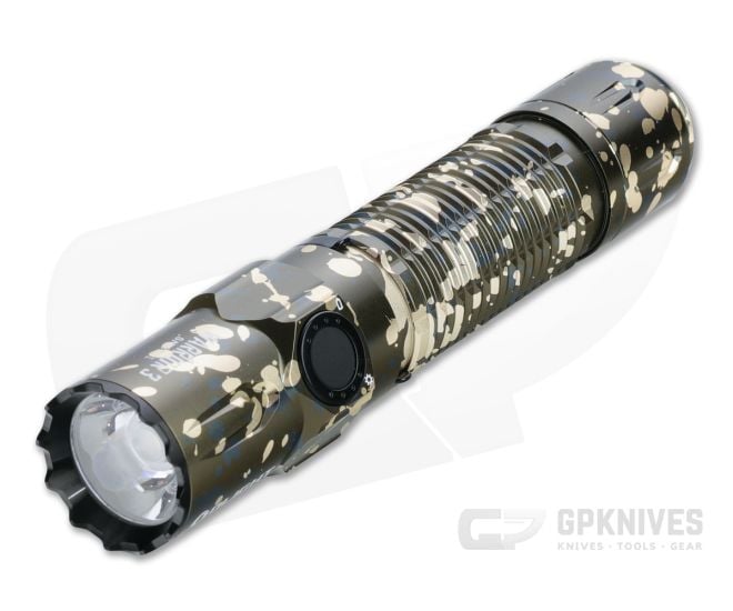 Olight Warrior 3 LTD Desert Camouflage 2300 Lumen Tactical 21700 Rechargeable Flashlight - OL-WARRIOR-3-DC