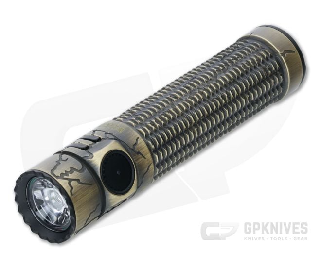 Olight Warrior Mini 3 Cracked Brass 1750 Lumen Flashlight