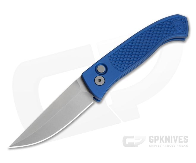 Protech Brend Classic Blue Diamond Textured Aluminum MagnaCut Stonewash Automatic Knife (3.35" Blade) WB1105-BLUE - PT-WB1105-BLUE