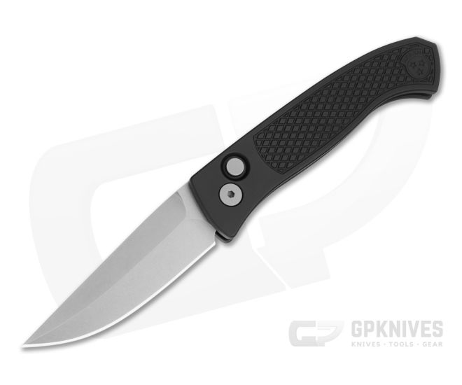 Protech Brend Classic Black Diamond Textured Aluminum MagnaCut Stonewash Automatic Knife (3.35" Blade) WB1105 - PT-WB1105