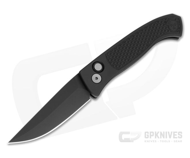 Protech Brend Classic Black Diamond Textured Aluminum MagnaCut Black DLC Automatic Knife (3.35" Blade) WB1106 - PT-WB1106