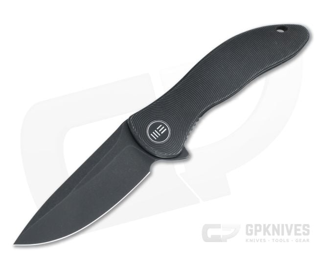 WE Knives Synergy2v2 Drop Point Flipper Black Stonewashed 20CV Integral Titanium Folder WE18046D-3 - WE-WE18046D-3