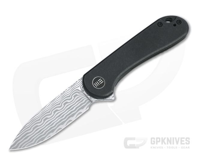 WE Knives Elementum Damasteel Black Titanium Frame Lock Flipper WE18062X-DS1 - WE-WE18062X-DS1