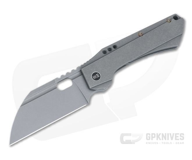WE Knives Roxi 3 Front Flipper Tumbled Titanium Stonewashed S35VN Sheepsfoot WE19072-1 - WE-WE19072-1