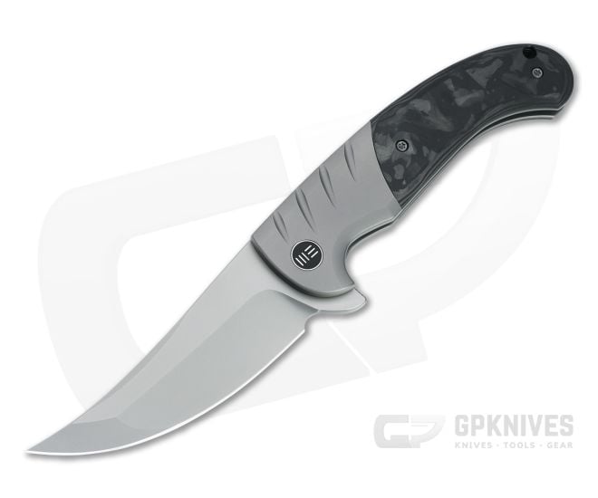 WE Knives x Ochs Curvaceous Blasted 20CV Marbled Carbon Fiber Titanium Flipper WE20012-1 - WE-WE20012-1