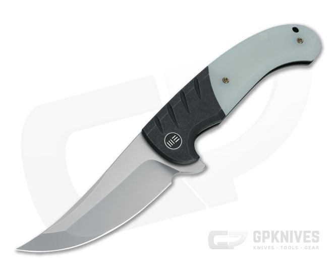 WE Knives x Ochs Curvaceous Blasted 20CV Natural G10 Black Titanium Flipper WE20012-3 - WE-WE20012-3